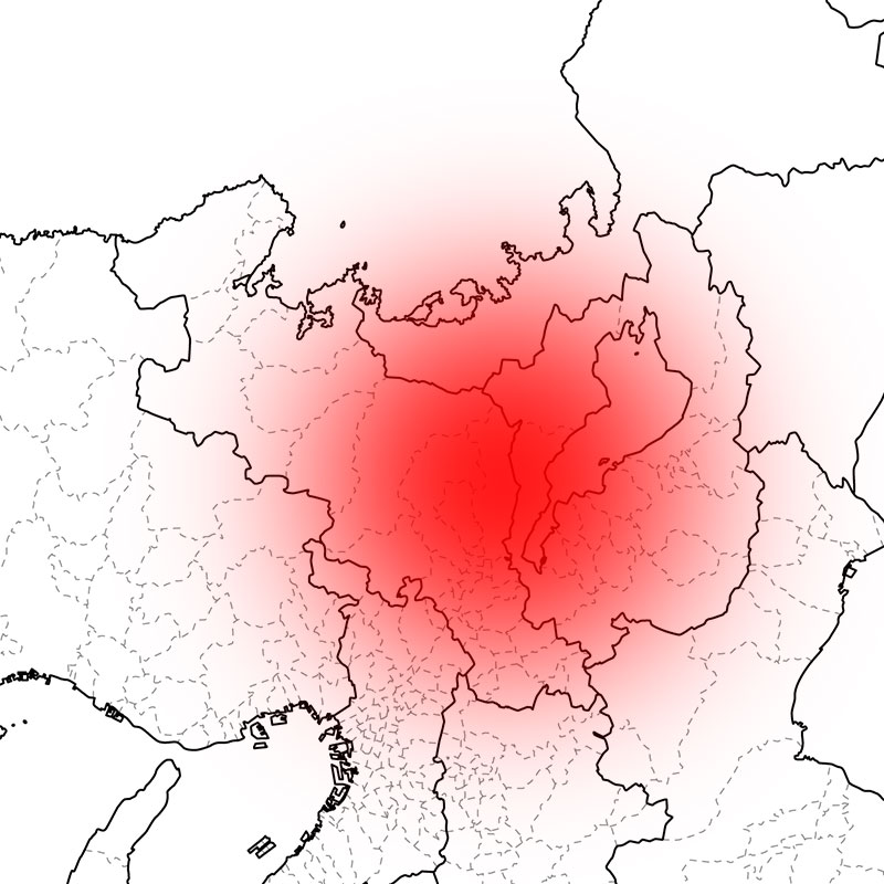インテリアシラカワの施工エリアは、京都市西京区から、京都府及び滋賀県全域となります。